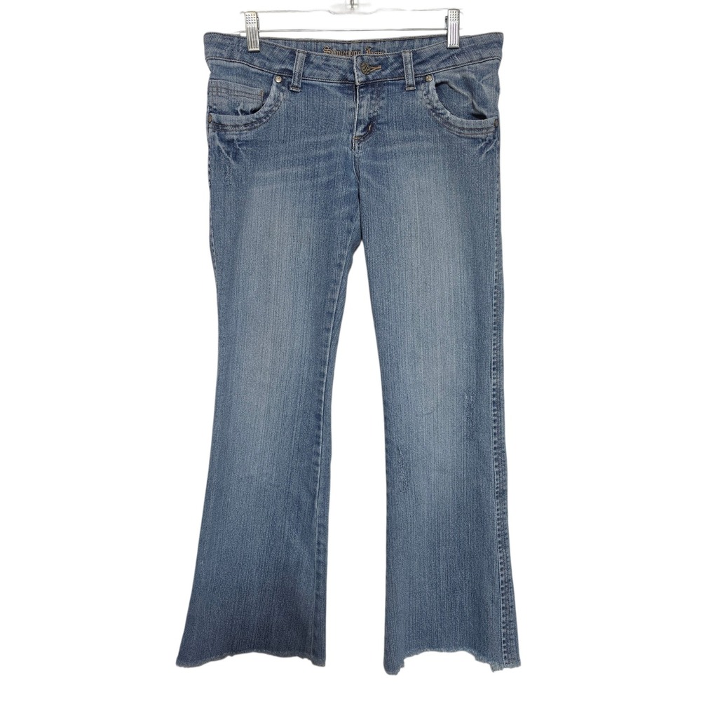 Vtg Seductions Jeans Low Rise Raw Hem Flare Jeans Y2K (See Measurements)